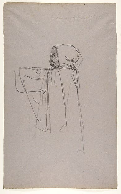 Monk (lower register); verso: Drapery Study for a Bishop (lower register); (studies for wall paintings in the Chapel of Saint Remi, Sainte-Clotilde, Paris, 1858)
