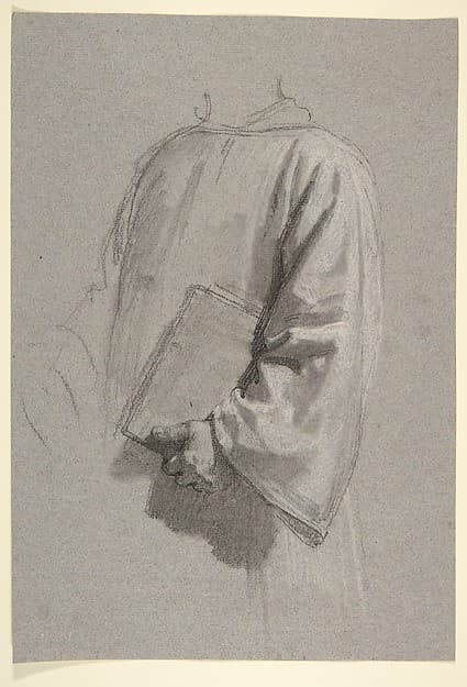 Drapery Study for a Cleric (lower register; study for wall paintings in the Chapel of Saint Remi, Sainte-Clotilde, Paris, 1858)