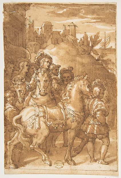 Study for the Armistice between King Francis I of France and Emperor Charles V, fresco in the Palazzo Farnese, Caprarola