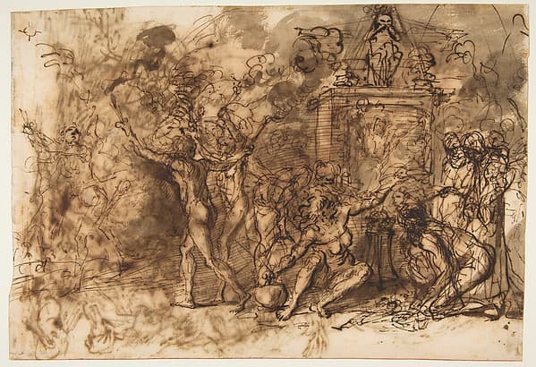 Witches' Sabbath (recto); Figures Gathered around a tree (verso)