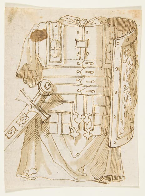 recto: Drawing after Antique Armor; verso: Drawing of an Architectural Fragment