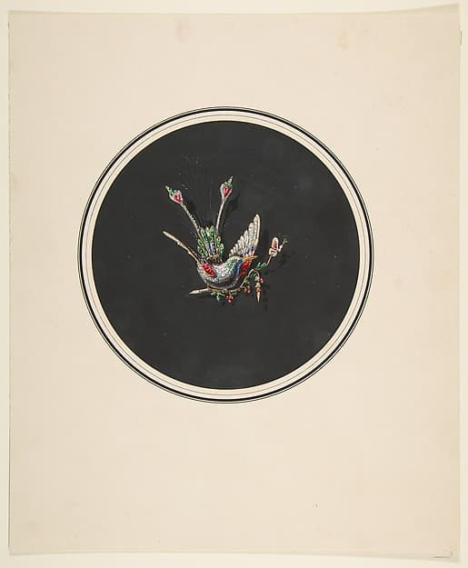 Design for a brooch with a bird motif
