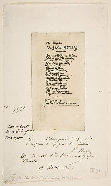 Vers a Eugène Bléry, No 2 (Verses dedicated to Eugène Bléry, No 2)