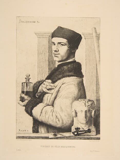 Portrait of Félix Bracquemond in 1852, from "L'Art"