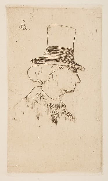 Portrait of Charles Baudelaire, in profile