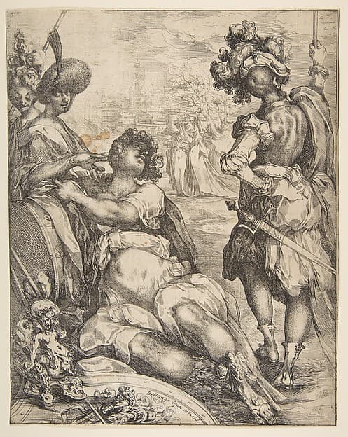 Military Figures outside a City