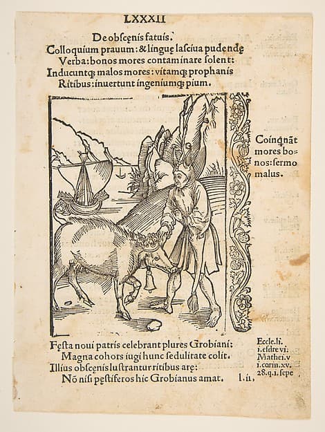 Illustration from Sebastian Brandt: Navis Stultifera, Basle, Bergmann van Olpe, 1497