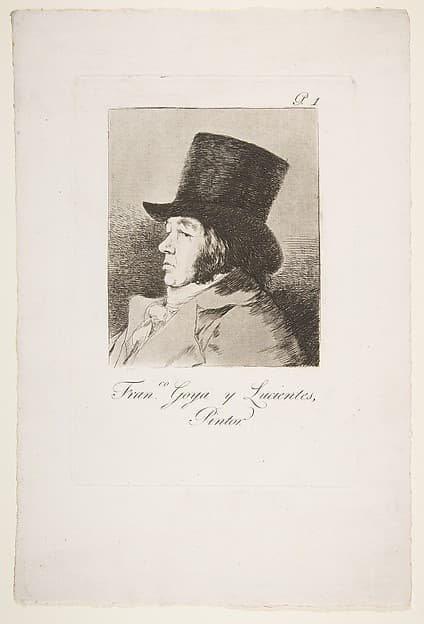 Self-Portrait; Plate 1 from "Los Caprichos"