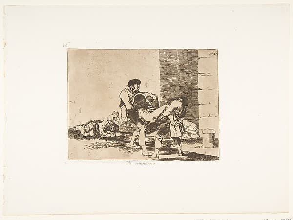 Plate 56 from "The Disasters of War" (Los Desastres de la Guerra): 'To the cemetery' (Al cementerio)