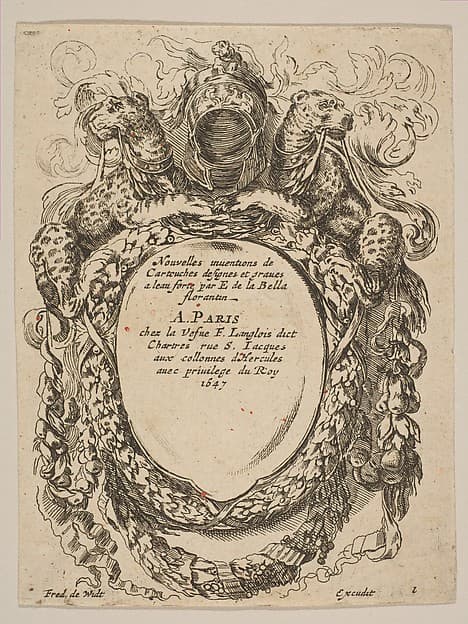 Cartouche with Title: Nouvelles inventions de Cartouches