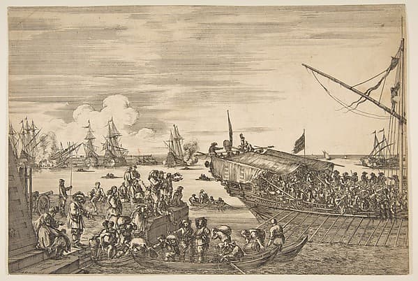 Departure of a galley at the Port of Livorno, from from 'Views of the port of Livorno' (Vues du port de Livourne)