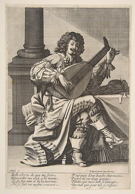 Man Singing and Playing a Lute