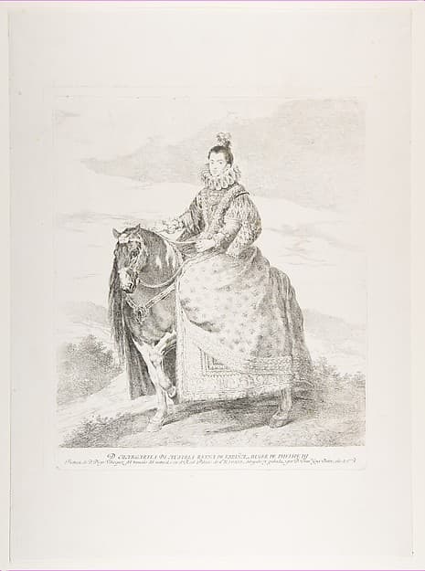 Margaret of Austria on horseback, after Velázquez