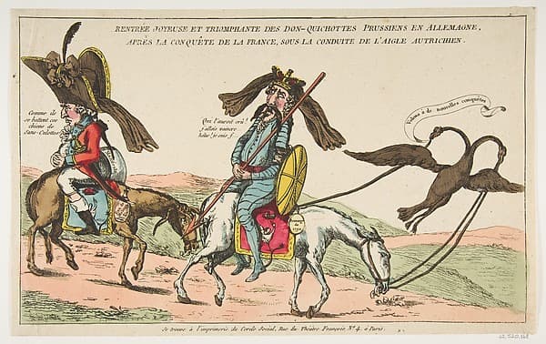Rentrée joyeuse et triomphale des Don-Quichottes Prussiens en Allemagne, après la conquête de la France, sous conduite de l'Aigle autrichien (The Joyous Triumphal Entry of the Prussian Don Quixote into Germany after the Conquest of France, Accompanied by the Austrian Eagle)