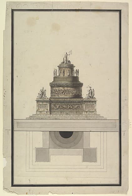 Elevation and Plan for a Round Mausoleum