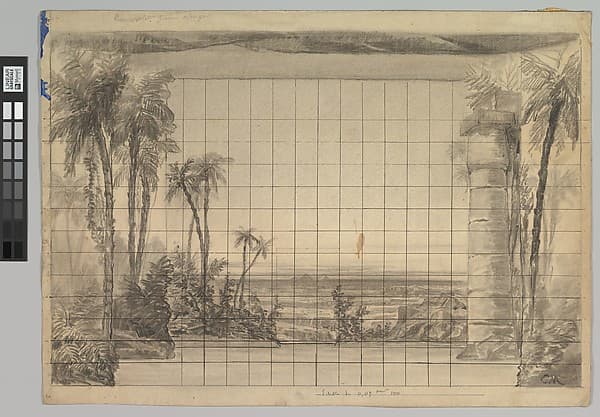 Design for a Stage Set: Backdrop of Tropical Landscape