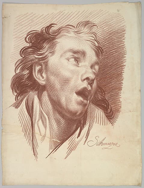 Head of a Youth with Open Mouth