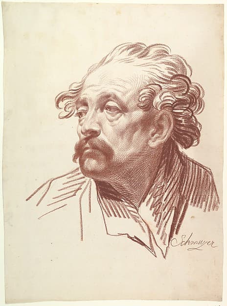 Head of a Man with a Moustache Looking Left