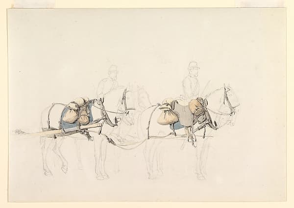 Studies of Four Horses with Two Horsemen