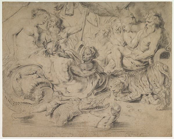 Personifications of the Nile, Indus, Tigris and Euphrates rivers