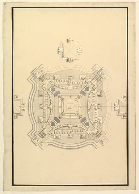 Ground Plan for a Catafalque for the regent of France Philip, Duke d'Orleans (1674-1723)