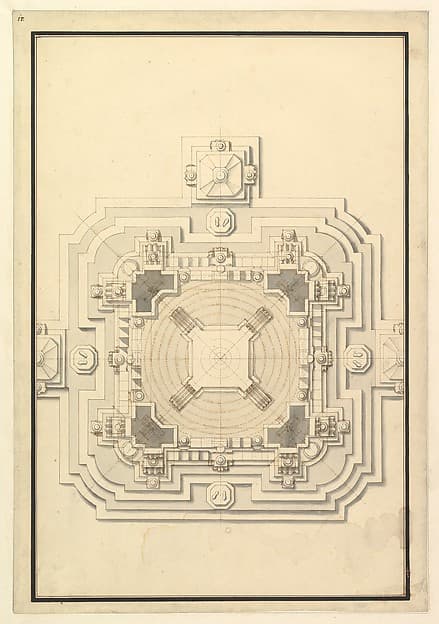 Ground Plan for a Catafalque for Leopold, Duke of Lorraine (d. 1729)