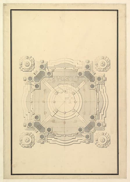 Ground Plan for a Catafalque for Louis, Dauphin of France, d. 1711