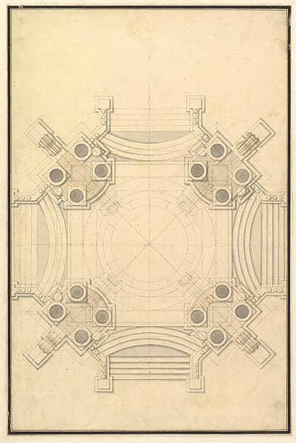 Ground Plan for Catafalque for Johann Wilhelm, Count Palatine of the Rhine (d. 1716).