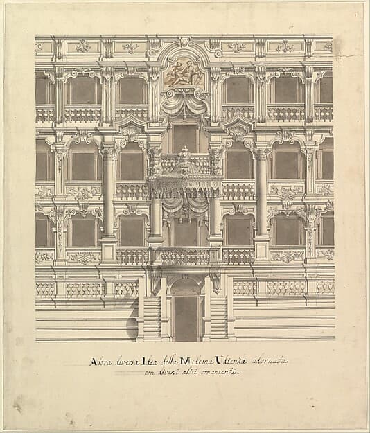 Views of a Theater (Bayreuth): Interior Elevation of the Theater Showing Royal Box