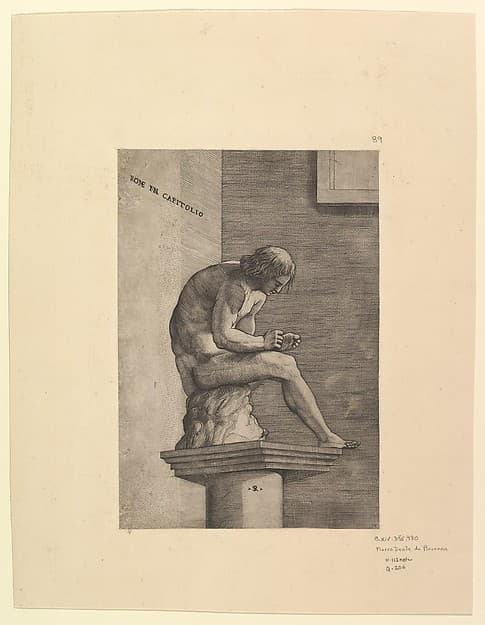 Speculum Romanae Magnificentiae: Man Removing a Thorn from his Foot