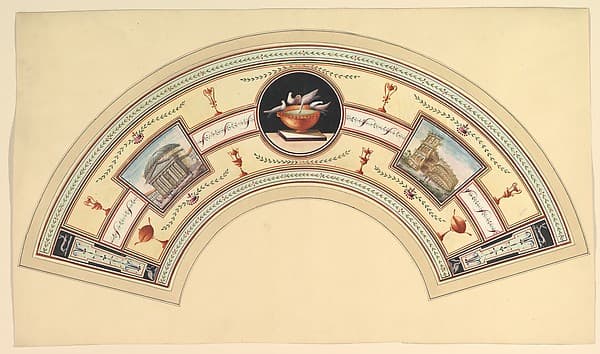 Fan Design with the Pantheon and the Colosseum