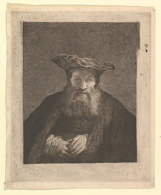 Old Man with Beard and Flat Cap, after Rembrandt