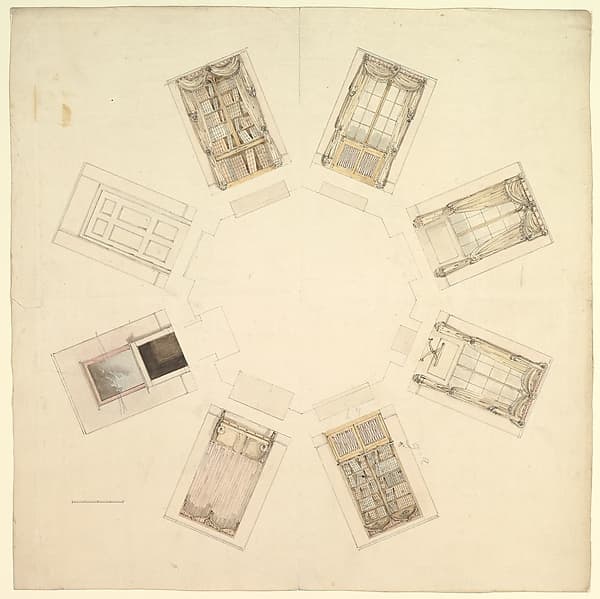 Octagonal Room with Sectional Views