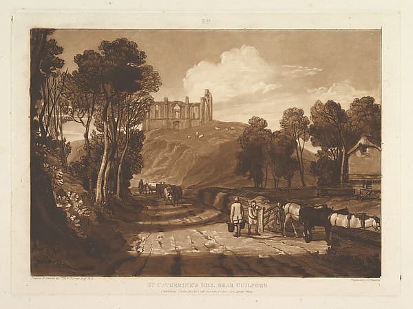 St. Catharine's Hill near Guilford, part VII, plate 33 from "Liber Studiorum"