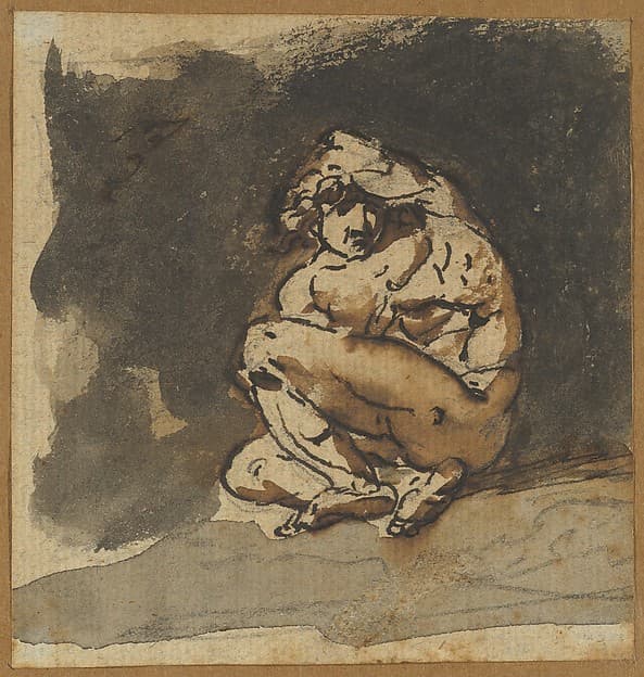 Study of a Male Nude (Althaemenes) Trying to Hide Himself