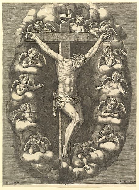 The Crucified Christ Surrounded by Mourning Angels