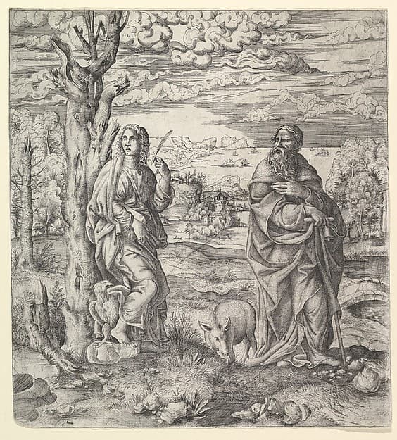 Saint John and Anthony in a Landscape