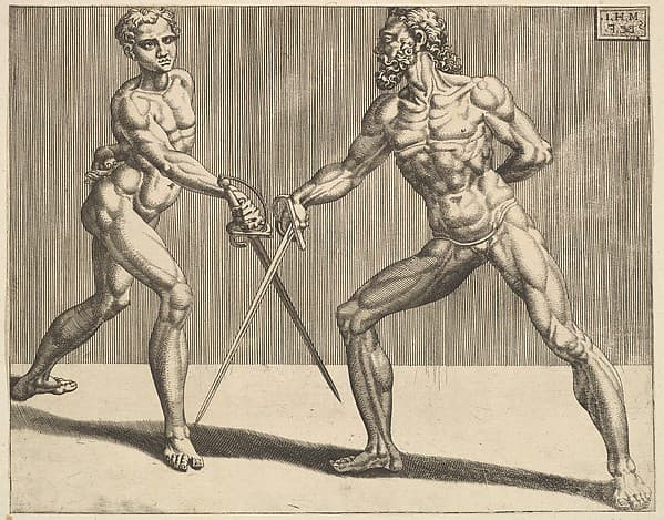 Two Fencers, from Fencers, plate 5