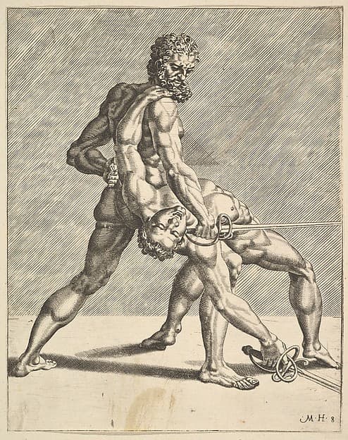 Two Fencers, from Fencers, plate 8