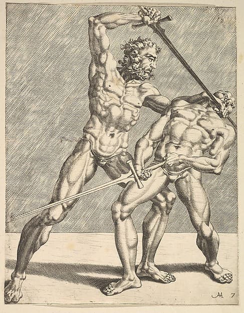 Two Fencers, from Fencers, plate 7