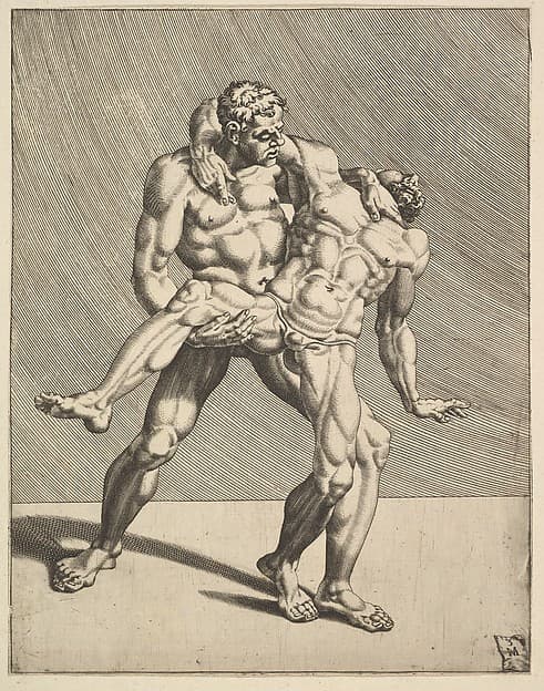 Wrestlers, from Wrestlers, plate 3