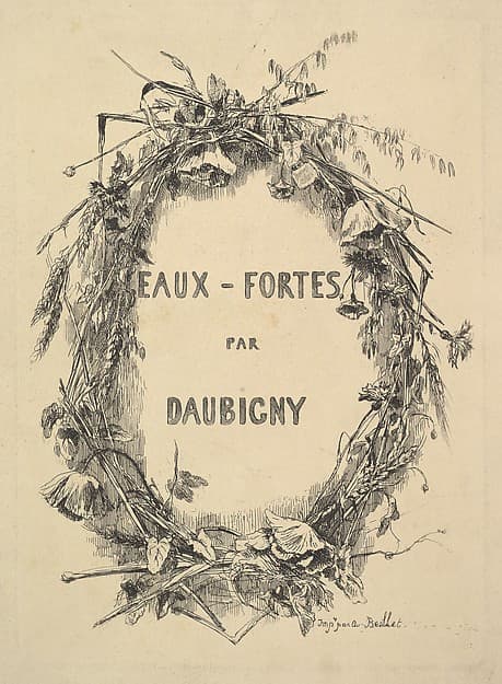 Wreath of Wildflowers, title for "Eaux-Fortes par Daubigny"