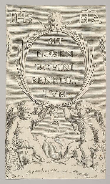 Two Angels Seated on Clouds