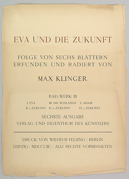 Title Page from Eva und die Zukunft (Rad.-Werk III)