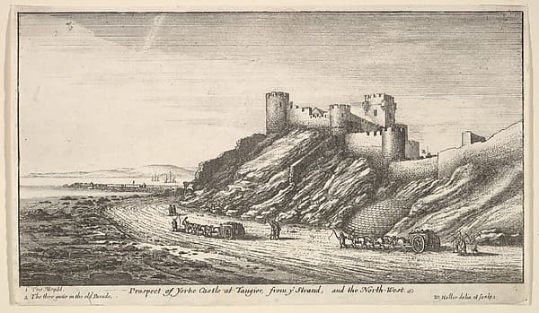 Prospect of Yorke Castle at Tangier, from ye Strand, and the North-West, from "Views of Tangier"