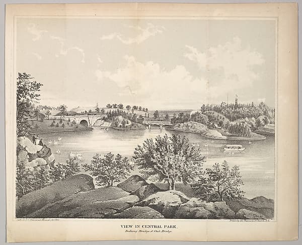 View in Central Park with Balcony Bridge and Oak Bridge (Valentine's Manual)