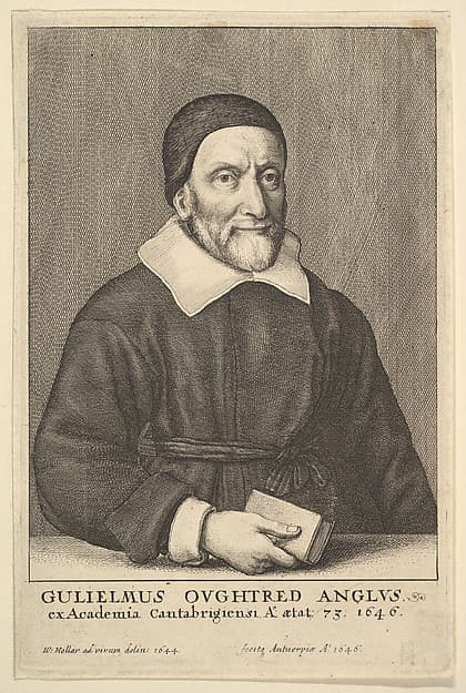 William Oughtred (frontispiece from William Oughtred's "The Key of the Mathematicks New Forged and Filed," 1647)
