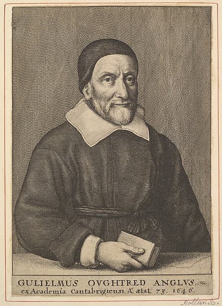 Gulielmus Oughtred Anglus (frontispiece from Oughtred's "The Key of the Mathematicks New Forged and Filed," 1647)
