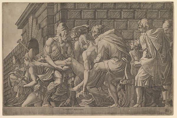 The Wounded Paris Carried from the Field of Battle