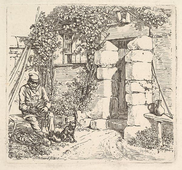 The Old Man and his Pomeranian Dog